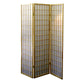 70" Brown Heavy Duty Rice Paper Folding Three Panel Screen Room Divider