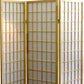 70" Brown Heavy Duty Rice Paper Folding Three Panel Screen Room Divider