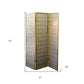 70" Brown Heavy Duty Rice Paper Folding Three Panel Screen Room Divider