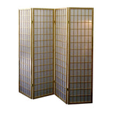 70" Brown Heavy Duty Rice Paper Folding Four Panel Screen Room Divider