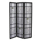 70" Black And White Heavy Duty Rice Paper Folding Three Panel Screen Room Divider