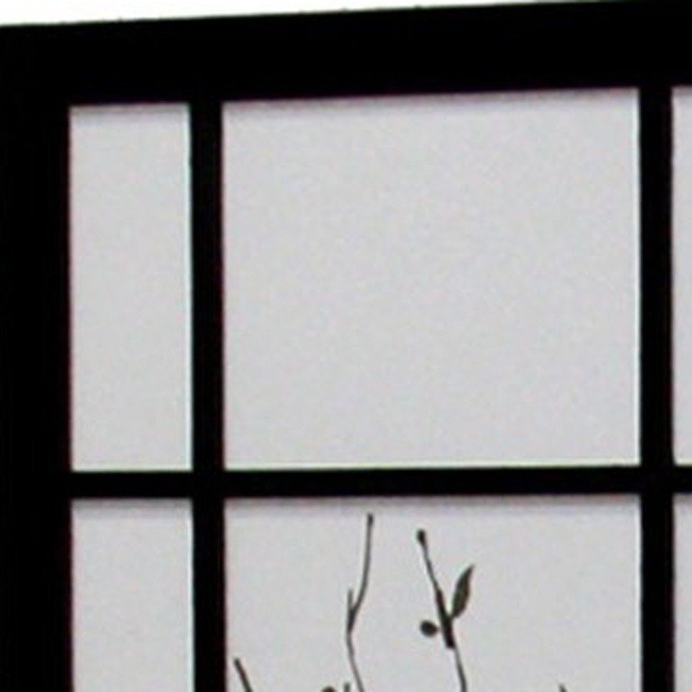 70" Black And White Heavy Duty Rice Paper Folding Three Panel Screen Room Divider