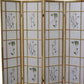 70" Natural Heavy Duty Rice Paper Folding Four Panel Screen Room Divider