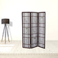 70" Brown Heavy Duty Rice Paper Folding Three Panel Screen Room Divider