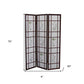 70" Brown Heavy Duty Rice Paper Folding Three Panel Screen Room Divider