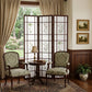 70" Brown Heavy Duty Rice Paper Folding Three Panel Screen Room Divider