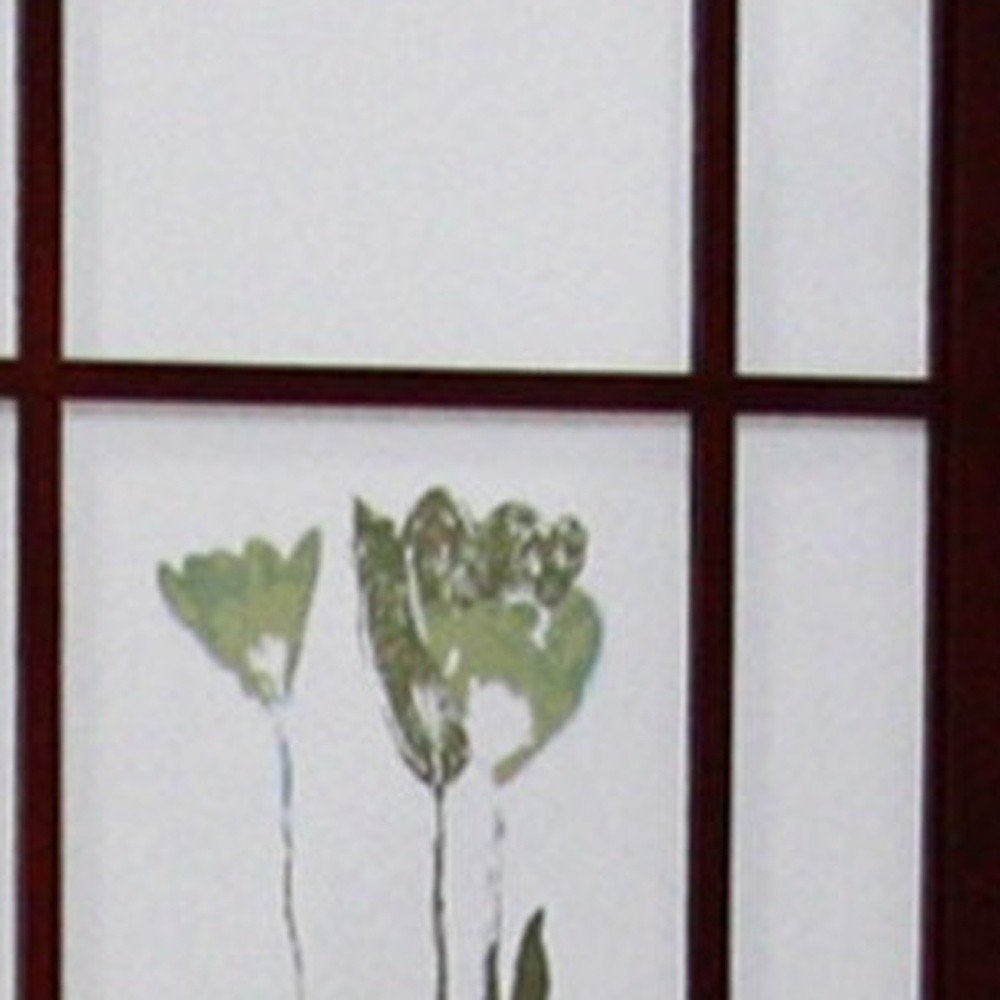 70" Brown Heavy Duty Rice Paper Folding Four Panel Screen Room Divider