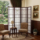 70" Brown Heavy Duty Rice Paper Folding Four Panel Screen Room Divider