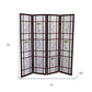70" Brown Heavy Duty Rice Paper Folding Four Panel Screen Room Divider