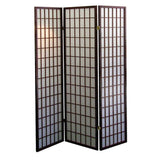 70" Brown Heavy Duty Rice Paper Folding Three Panel Screen Room Divider