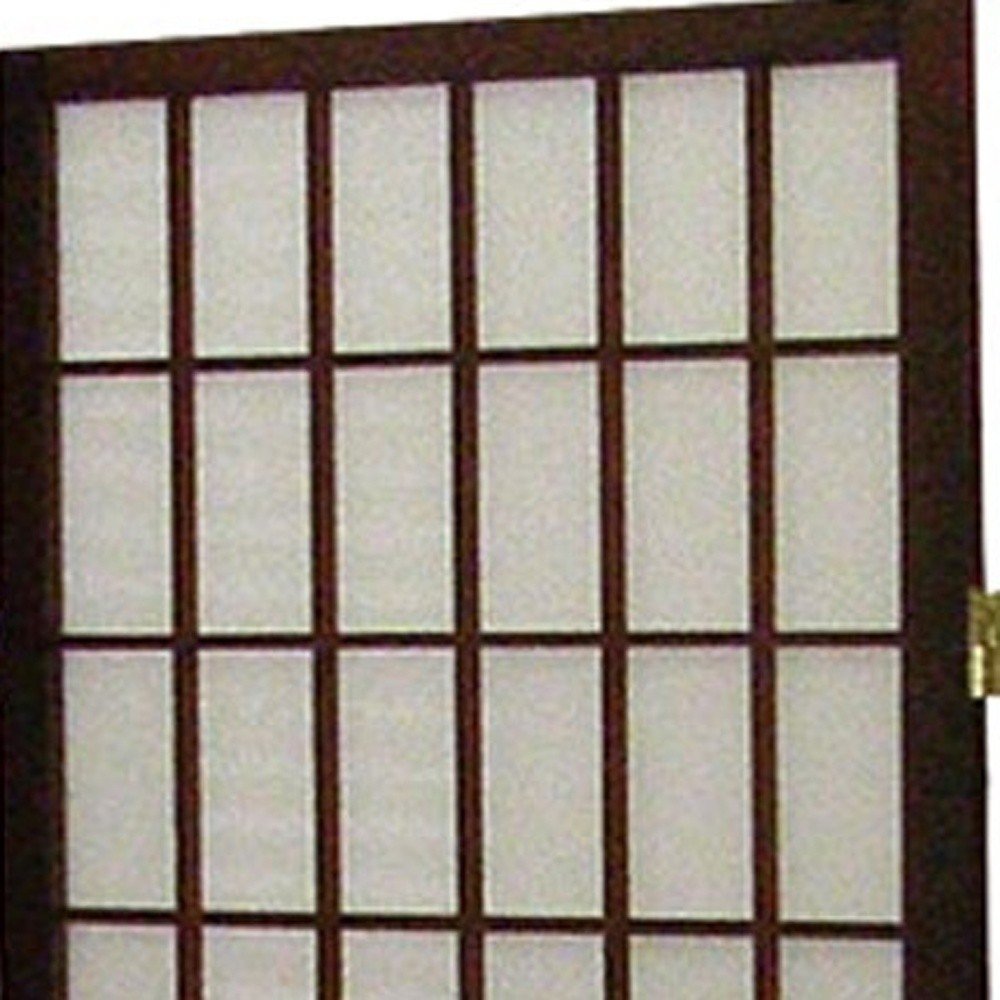 70" Brown Heavy Duty Rice Paper Folding Three Panel Screen Room Divider
