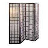70" Brown Heavy Duty Rice Paper Folding Four Panel Screen Room Divider