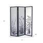 70" Black And White Heavy Duty Rice Paper Folding Three Panel Screen Room Divider