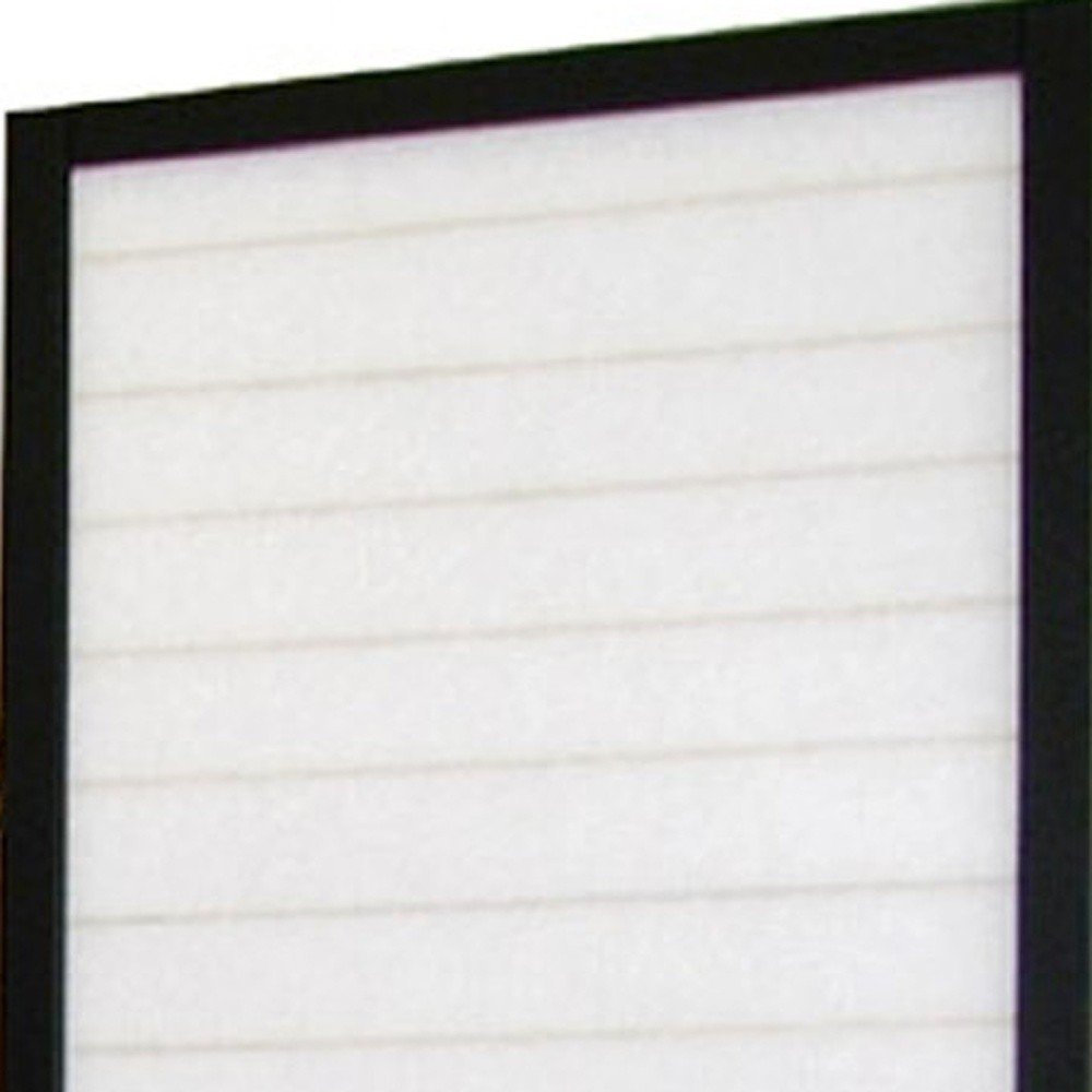 70" Black And White Heavy Duty Rice Paper Folding Three Panel Screen Room Divider