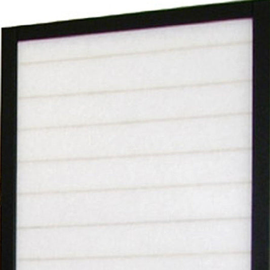 70" Black And White Heavy Duty Rice Paper Folding Three Panel Screen Room Divider