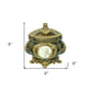 9" Bronze Gold And White Resin Floral Scroll Jewelry Box With Lacquer and High-Gloss Finishes