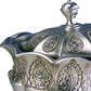 9" Gold And Silver Resin Abstract Scroll Jewelry Box With Lacquer and High-Gloss Finishes