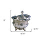 9" Gold And Silver Resin Abstract Scroll Jewelry Box With Lacquer and High-Gloss Finishes