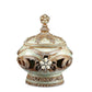 9" Bronze Gold And Light Green Resin Floral Scroll Jewelry Box With Gemstones and Crystals