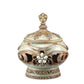 9" Bronze Gold And Light Green Resin Floral Scroll Jewelry Box With Gemstones and Crystals
