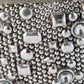 9" Silver Resin Jewelry Box With Gemstones and Crystals