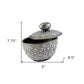 9" Silver Resin Jewelry Box With Gemstones and Crystals