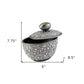 9" Silver Resin Jewelry Box With Gemstones and Crystals