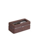 8" Brown Clear And Silver Faux Leather And Glass Six Section Watch Box With Metal Accents