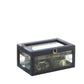 10" Blue And Clear Faux Leather And Glass Nine Section Checkered Watch Box With Metal Accents