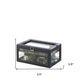 10" Blue And Clear Faux Leather And Glass Nine Section Checkered Watch Box With Metal Accents