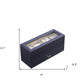 9" Blue And Clear Faux Leather And Glass Four Section Watch Box With Metal Accents
