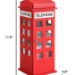 12" Red And White Faux Leather Telephone Booth Jewelry Box