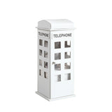 12" Burgundy And White Faux Leather Telephone Booth Jewelry Box
