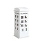12" White Faux Leather Telephone Booth Jewelry Box
