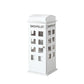 12" White Faux Leather Telephone Booth Jewelry Box