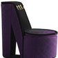 9" Purple Black And Gold Velvet High Heel Jewelry Box