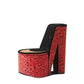 9" Black White And Gold Script Postcard High Heel Jewelry Box