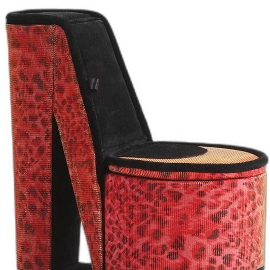 9" Purple And Black Glitter Velvet High Heel Jewelry Box