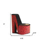 9" Red And Black Leopard Print Velvet High Heel Jewelry Box