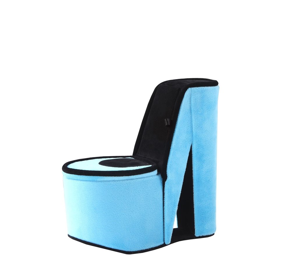 9" Turquoise And Black Velvet High Heel Jewelry Box