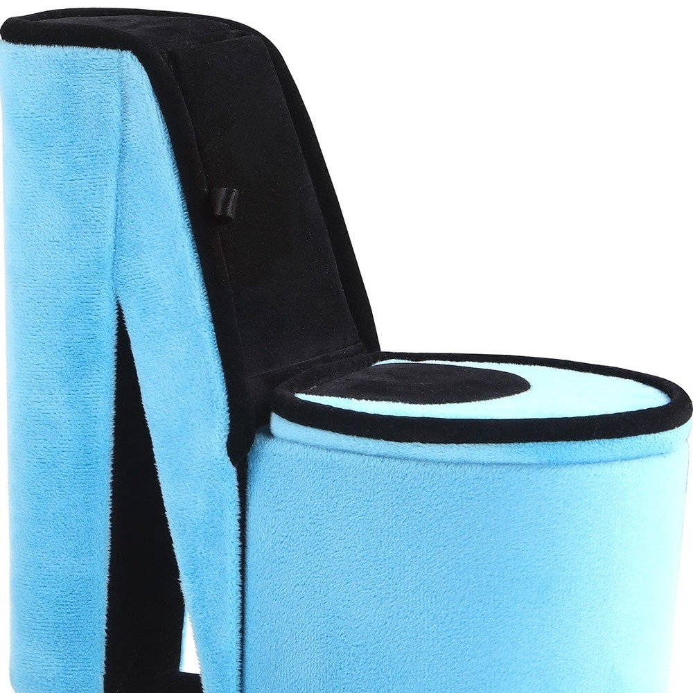 9" Turquoise And Black Velvet High Heel Jewelry Box