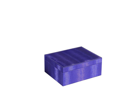 10" Azure Faux Leather Six Section Mirrored Jewelry Box