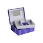 10" Azure Faux Leather Six Section Mirrored Jewelry Box