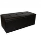 17" Brown Upholstered Faux Leather Bench with Flip top
