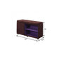 Brown and Purple Tufted Shoe Storage Bench