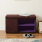 Brown and Purple Tufted Shoe Storage Bench