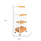White and Natural 26" Rolling Kitchen Cart With Storage