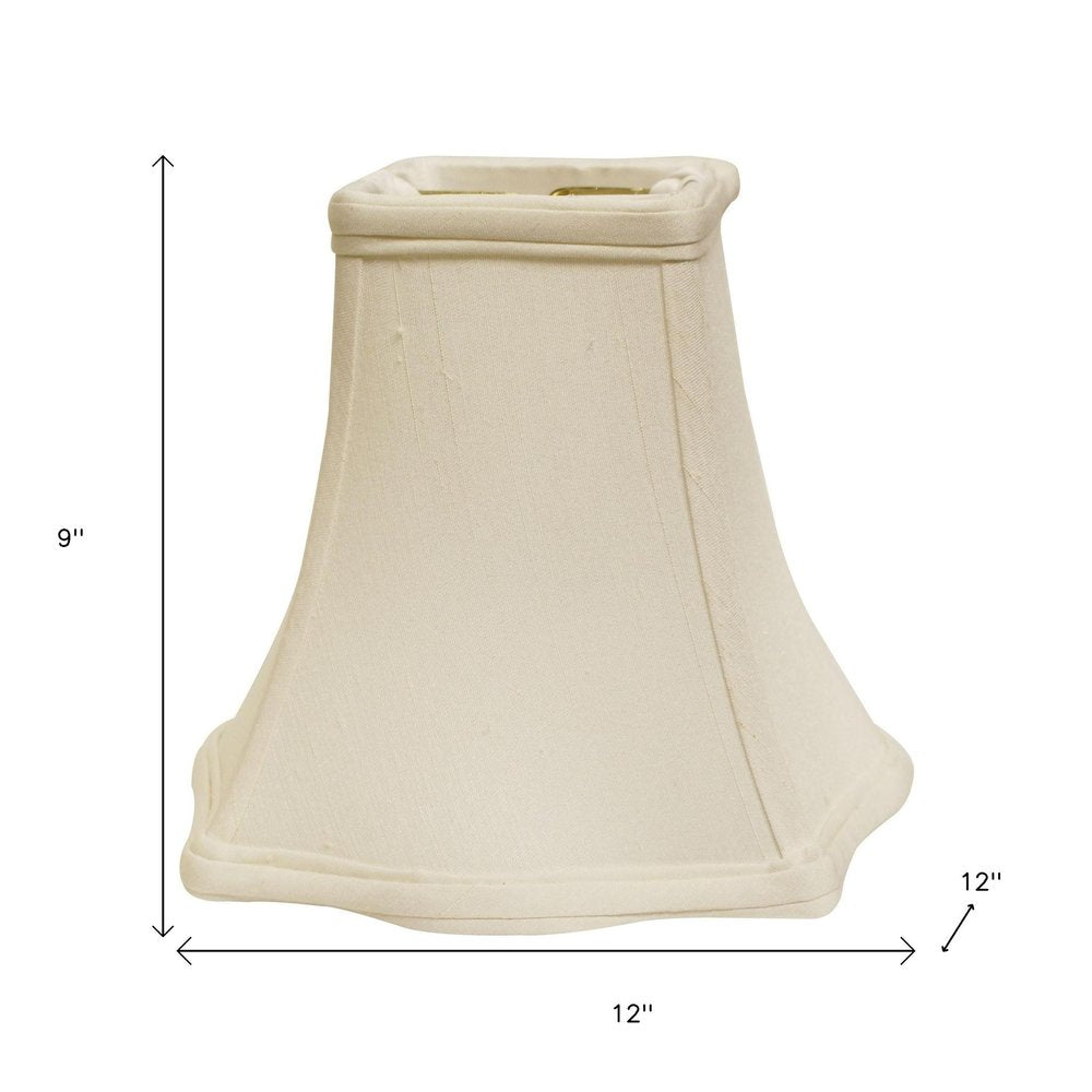 White Monay Shantung Silk Square Lamp Shade