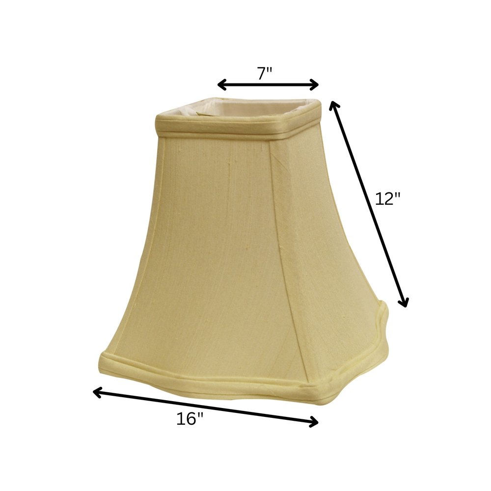 Antiqued White Monay Shantung Silk Square Lamp Shade