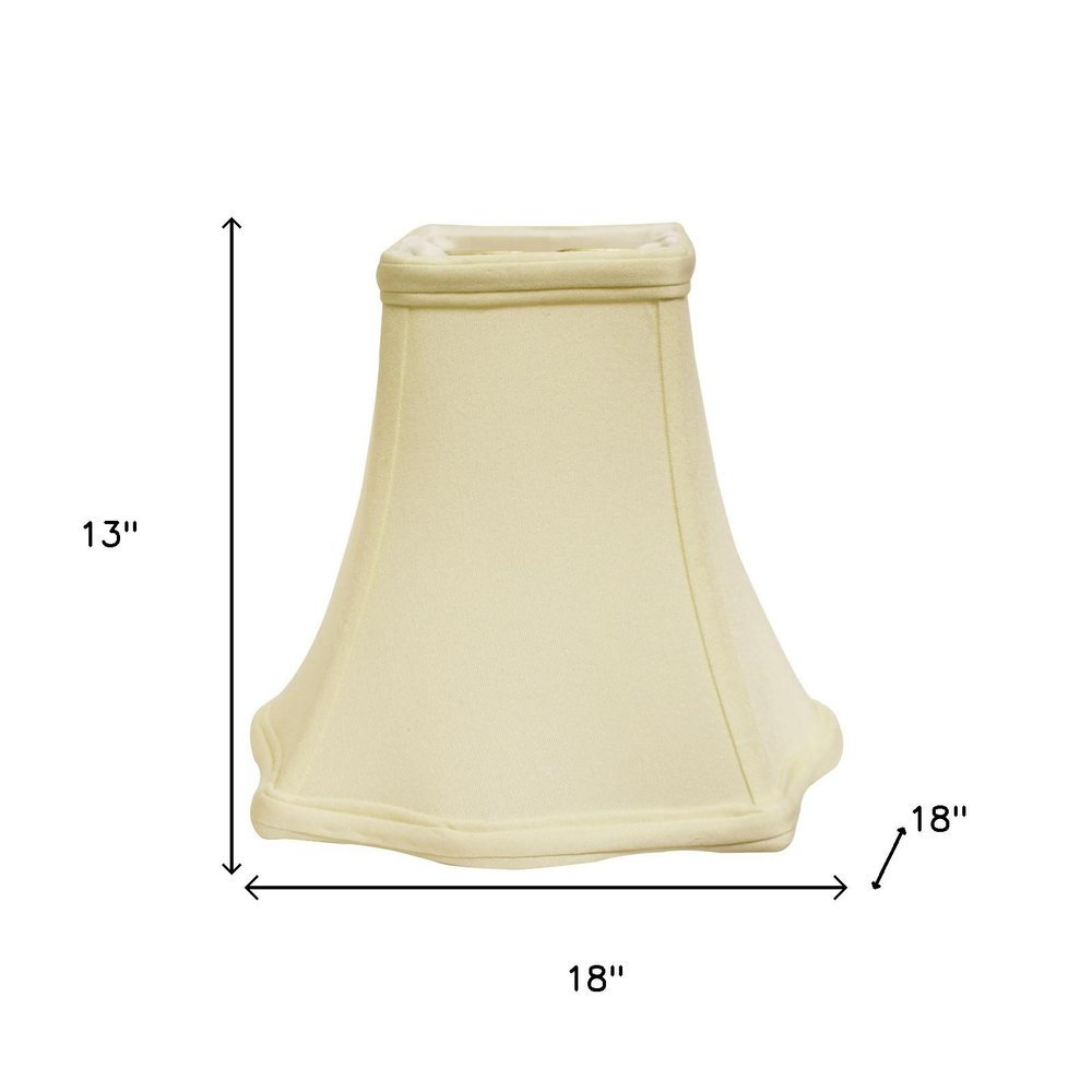 18" Ivory Premium Square No Slub Lampshade